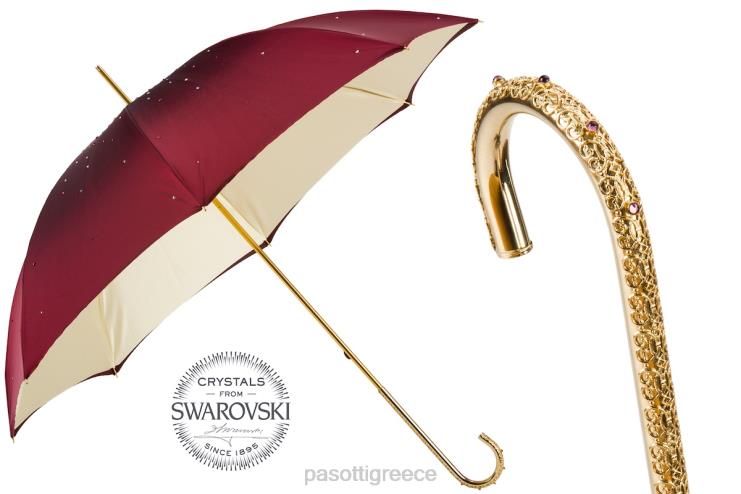 ομπρέλα | PASOTTI 184 serge-17 u2 - μπορντό ομπρέλα swarovski, διπλό πανί 2N6B8552 γυναίκες
