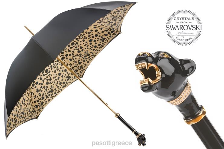 ομπρέλα | PASOTTI 189 1411-29 k1 - μαύρη ομπρέλα πάνθηρα 2N6B8529 γυναίκες
