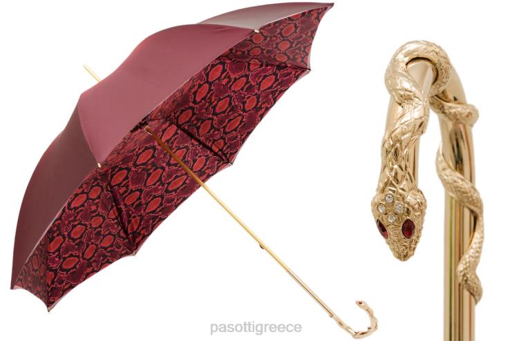 ομπρέλα | PASOTTI 189 55303-213 w90 - κόκκινη ομπρέλα πύθωνα 2N6B8542 γυναίκες