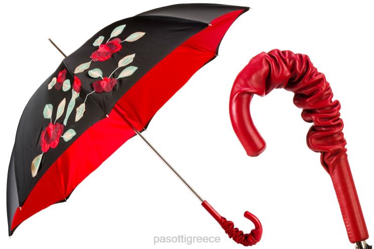 ομπρέλα | PASOTTI 343n plat-26 plat-34 a35 - ομπρέλα ισπανικής αίσθησης με εφαρμογές κόκκινων τριαντάφυλλων, διπλό πανί 2N6B8537 γυναίκες