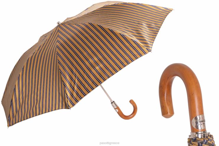 ομπρέλα | PASOTTI 64 81686-2 m - ριγέ πτυσσόμενη ομπρέλα ώχρας 2N6B8179 άνδρες