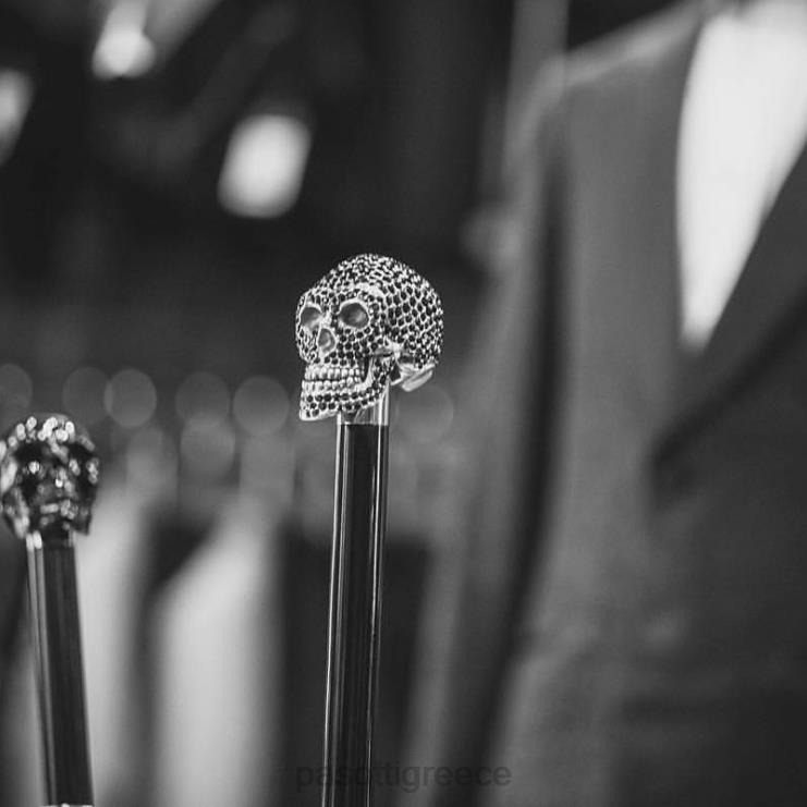 αξεσουάρ PASOTTI ba w333ne - μαύρο μπαστούνι κρανίου swarovski 2N6B8217 για άνδρες και γυναίκες