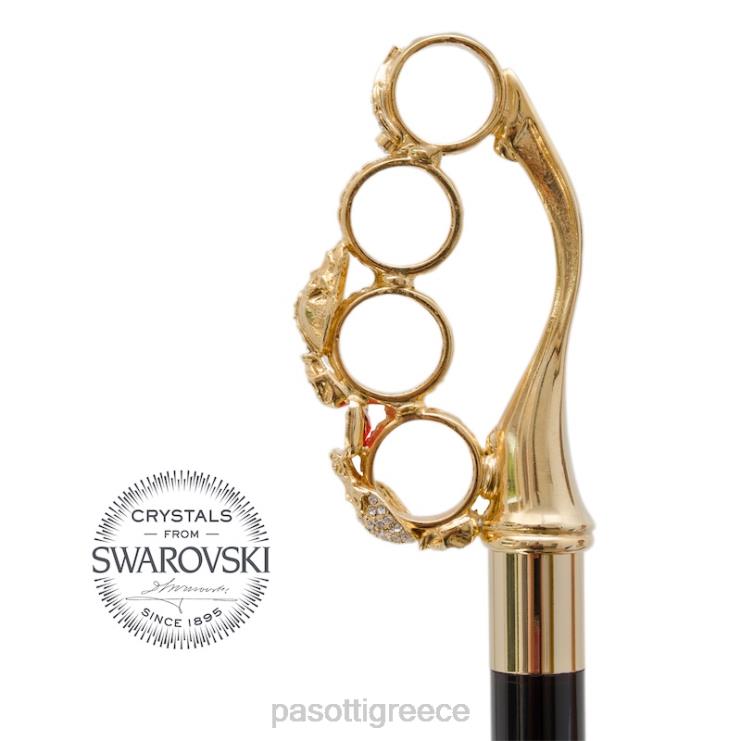 αξεσουάρ PASOTTI ba w84or - μπρούτζινο μπαστούνι με αρθρώσεις με κρύσταλλα swarovski 2N6B8215 για άνδρες και γυναίκες